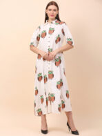 Women A-Line Brown Multicolor Dress