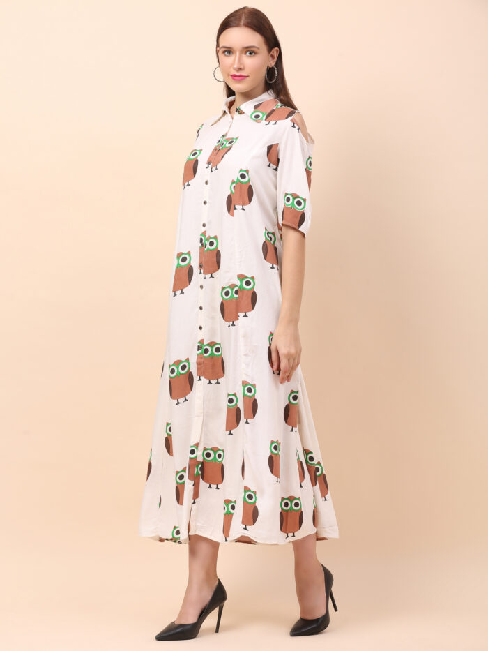 Women A-Line Brown Multicolor Dress
