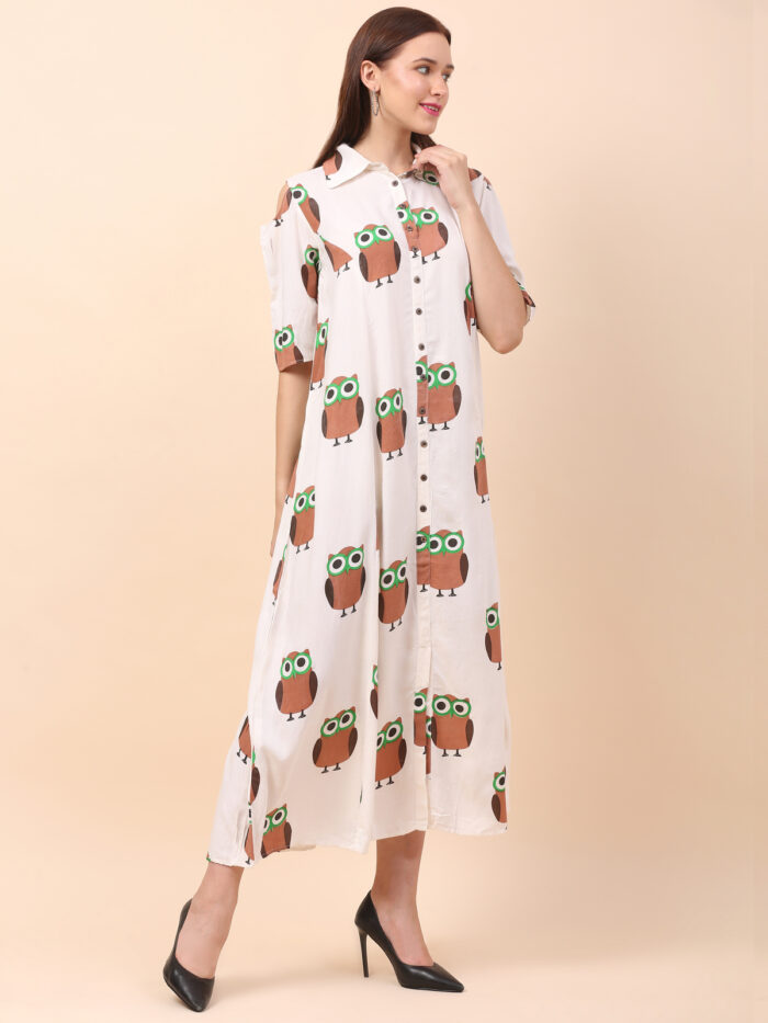 Women A-Line Brown Multicolor Dress