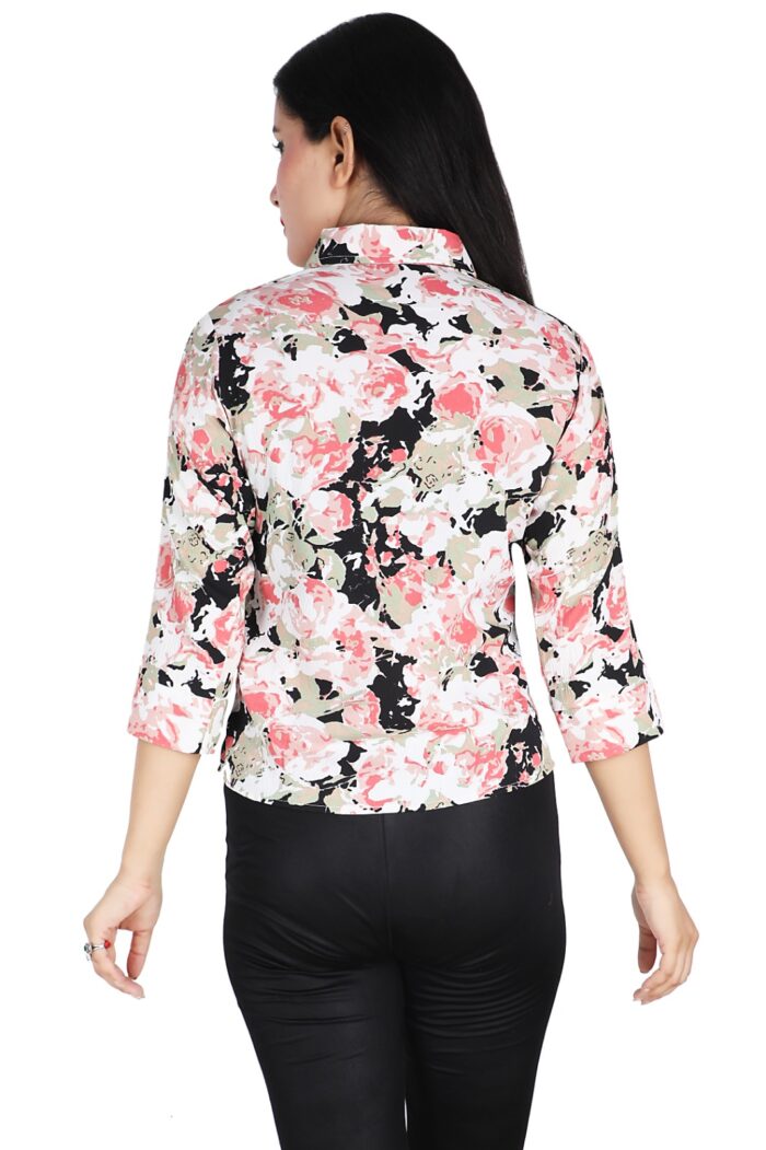 Casual Printed Women Multicolor Red Shirt