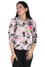 Casual Printed Women Multicolor Pink Shirt