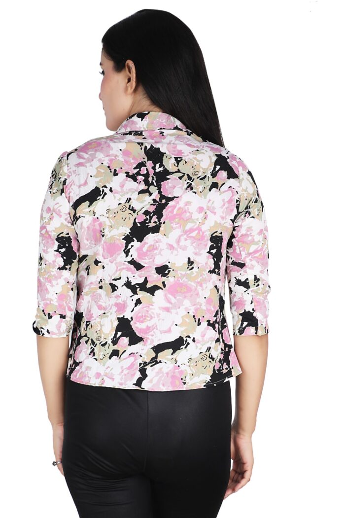 Women Printed Pink Multicolor Shirt