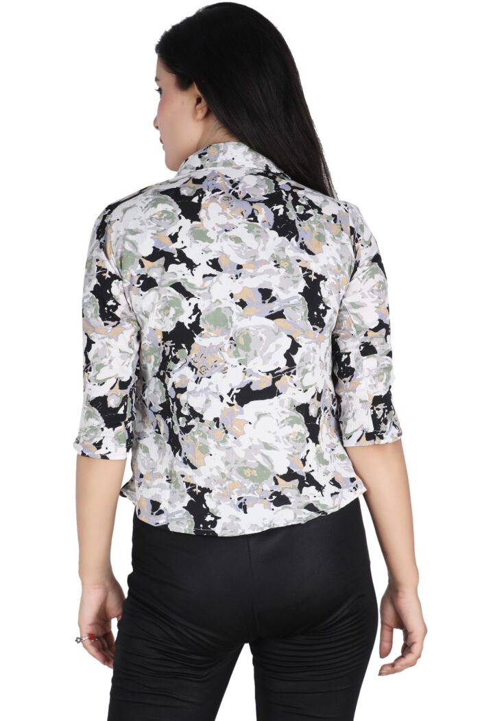 Women Printed Green Multicolor Shirt