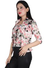 Women Printed Red Multicolor Shirt